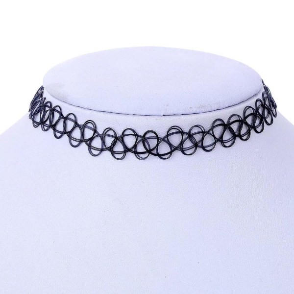 2-pak Choker Halskæde / Halsbånd - One size black one size