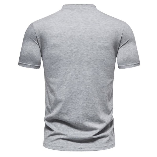 Casual kortärmade skjortor i bomullslinne Lättviktsskjortor för strandtoppar Light grey 2XL