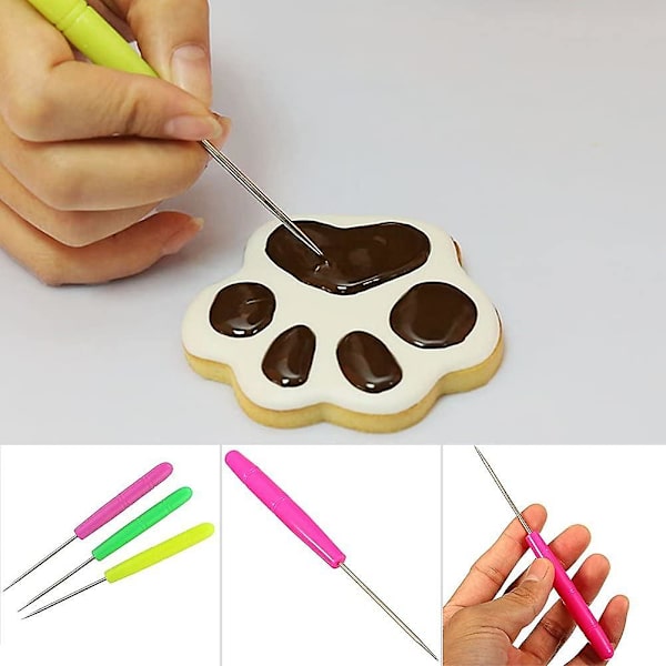 Socker omrörningsnål Skrivare nål - Modellering verktyg Biscuit Cookie glasyr stift Tårta dekorationsnål verktyg Sugarcraft Cookie dekorationstillbehör Bakning Sc