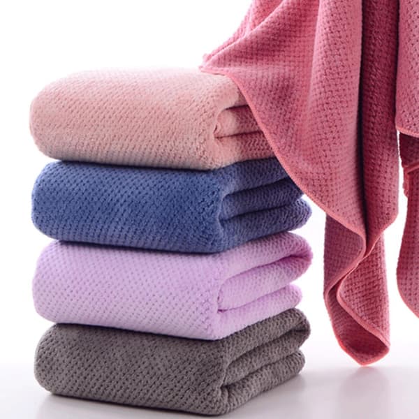 Håndklæder, 70*140 cm Oversized Badehåndklæder, superbløde, meget absorberende brusehåndklæder (grå, 2 stk.) Orange pink