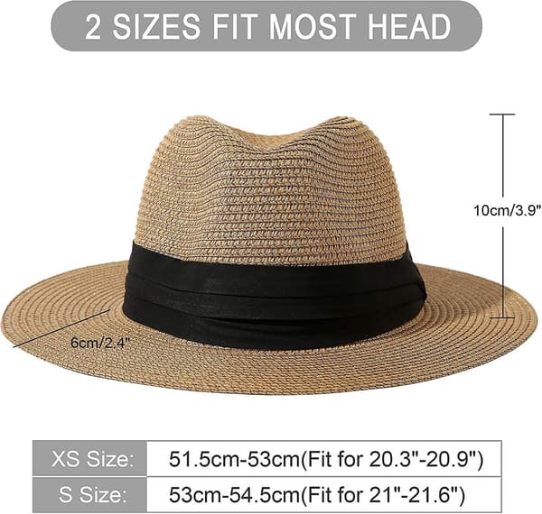 Barn Sommar Fedora Halmhatt Bred Brätte Floppy Strand Sol Visor Hat