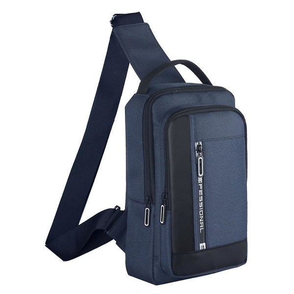 Messenger-väska med en axel för herr med stor kapacitet Oxford-tyg multifunktionell bröstväska för män blue