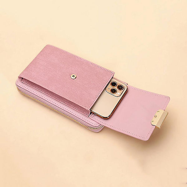 Nya damväskor Mobiltelefonväska Enkel axelväska Crossbodyväska Koreansk låsning Apricot