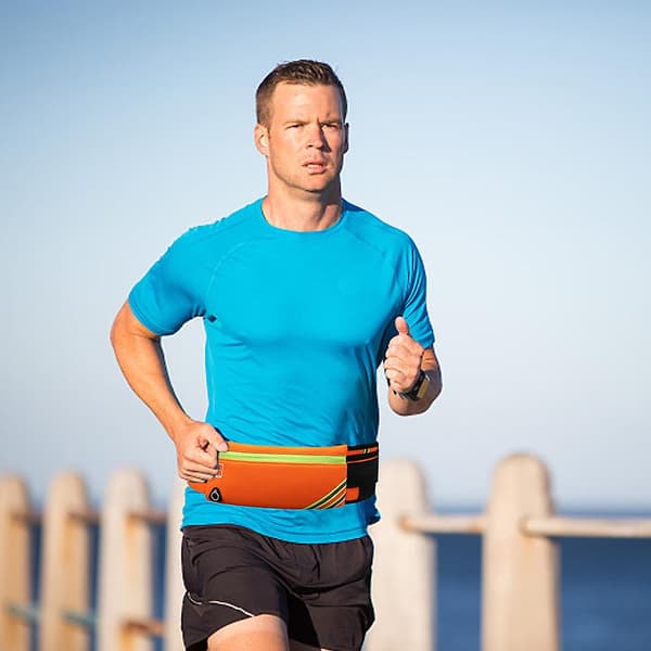 Löparbälte midjeväska, träningsmidjeväska, joggingbälte utan studs orange