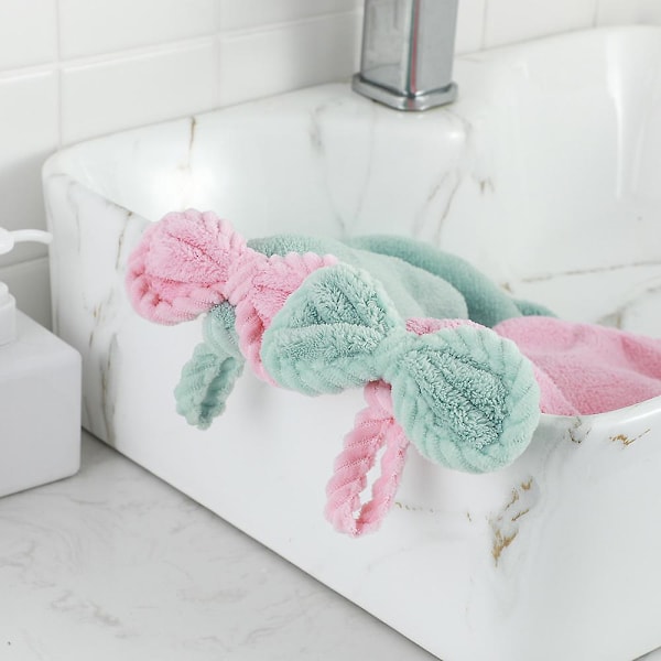 Håndklæder, Badehåndklæder Med Hængesløjfe, Mikrofiber Koralsoft Absorberende Håndklæde Til Køkken Style 2