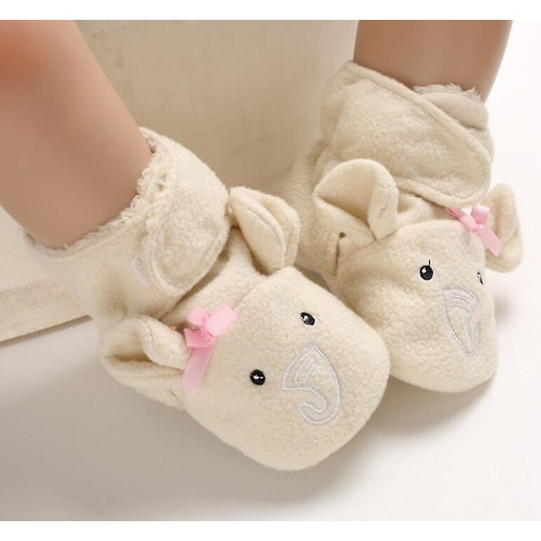 Baby Unisex-baby Hyggelige Fleece Sutsko Bow elephant white 13cm