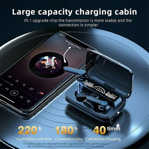 Langattomat Bluetooth 5.1 -kuulokkeet iPhone Samsung Android -puhelimille Black