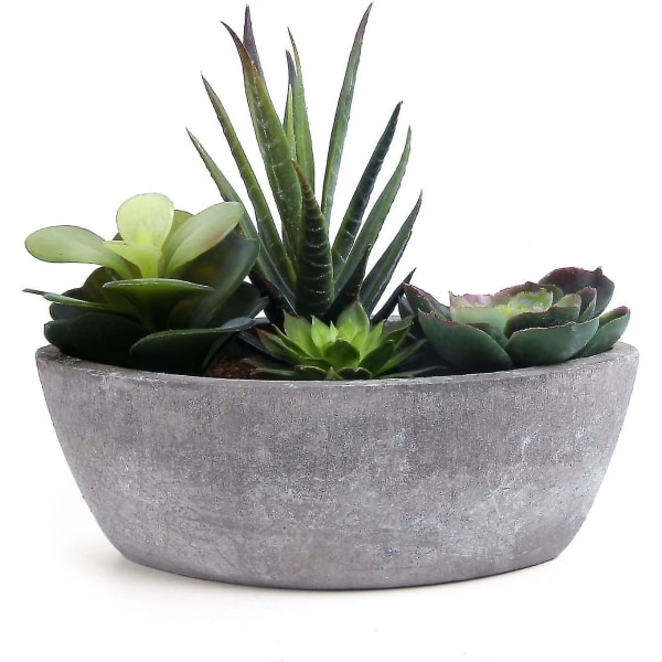 Kunstig sukkulent mørkegrøn bådform, simuleringsplante kunstplante falsk bonsai