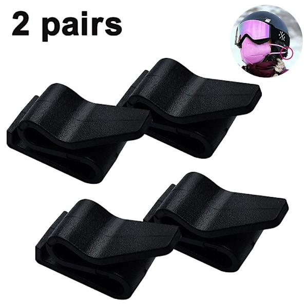 2 stk. Maskeholder for hjelmer, maskeklips for eller munnbeskyttelseholder som en klips for hjelm eller krok for å feste masker til hjelmen