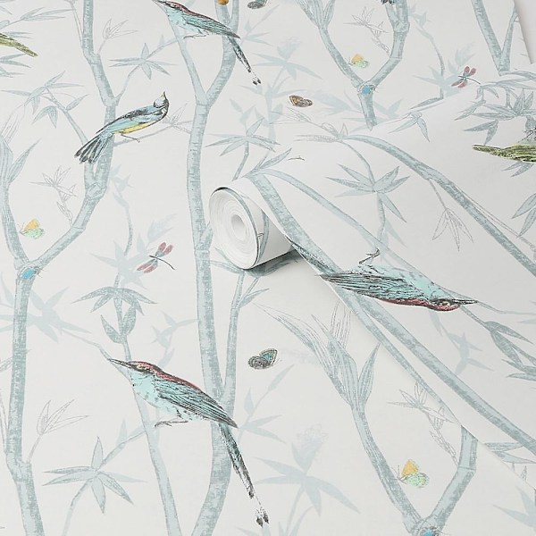 Graham &amp; Brown Next Chinoiserie Bird Trail Duck Egg Tapet 118267