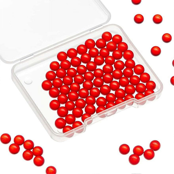 100 st Glaskvartspärlor 6mm Kvartspärlor Röda Oborrade Runda Glaspärlor Inget Hål Kristallklara Glascharm Pärlor för DIY Smyckestillverkning