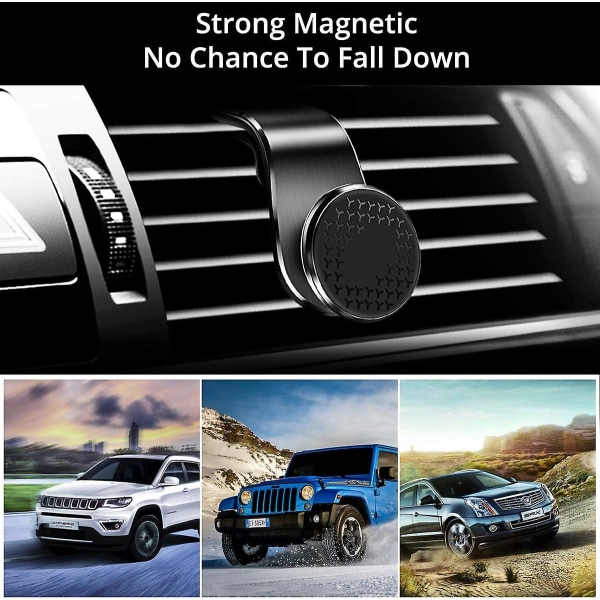 Magnetisk biltelefonhållare, universal bilhållare 360 ​​rotation biltelefonmagnet och en frigöringsknapp för 4,7-6,7 tums smartphones och gps - svart