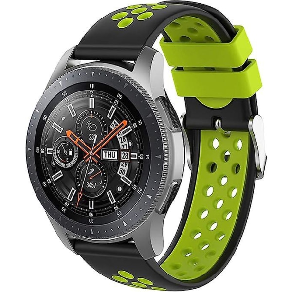 Galaxy Watch 46mm / S3-armband, Samsung Galaxy Watch3 45mm, silikonersättningsarmband med lufthål 200mm