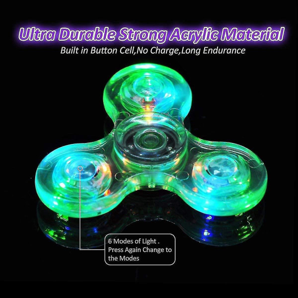 Kristall Luminous Led Light Fidget Spinner Hand Top Spinners Glow In Dark EDC Stress Relief Toys Gyroskop