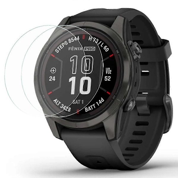 2 st Skärmskydd i härdat glas för Garmin Fenix 7S Pro klocka, 2.5D Arc Edge