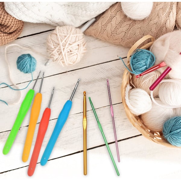 Virknålsset med Organizer-väska - Ergonomiskt Stickningsset för DIY-hantverkare och Nybörjare