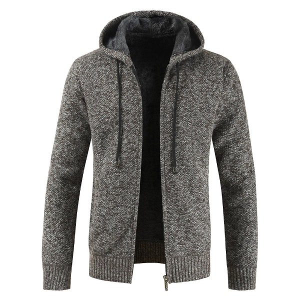Miesten rento neulehuppari vetoketjulla, fleecevuorella, pitkähihainen collegepaita, lämmin talvella XL Black