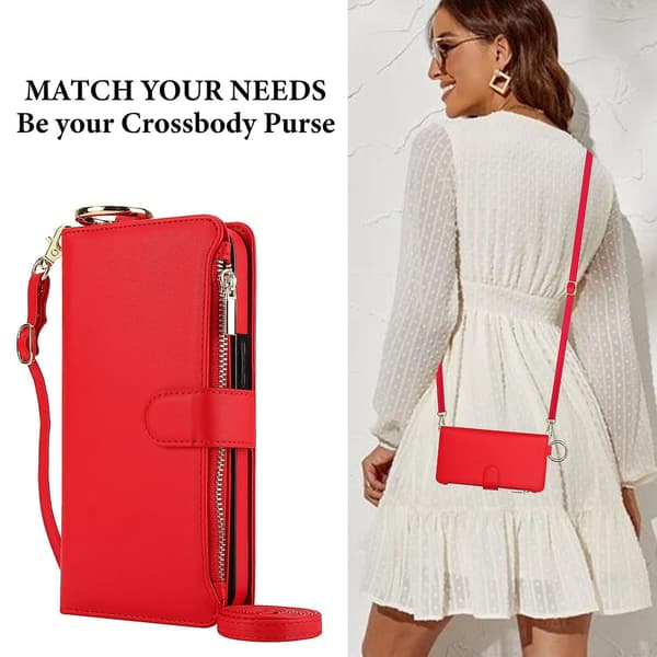 Crossbody pung læderetui til iPhone 11 Pro Max / 11 Pro / iPhone 11 Red For iPhone 11 Pro Max