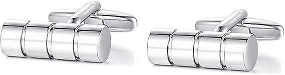Manschetknapper til mænd - Cylinder til forretning, bryllup, gave, sølv
