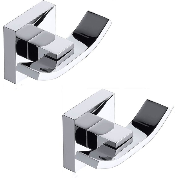 Badrumshanddukskrokar Rockkrok Dubbla Rockkrokar, Polerad Kromfinish, 2-pack