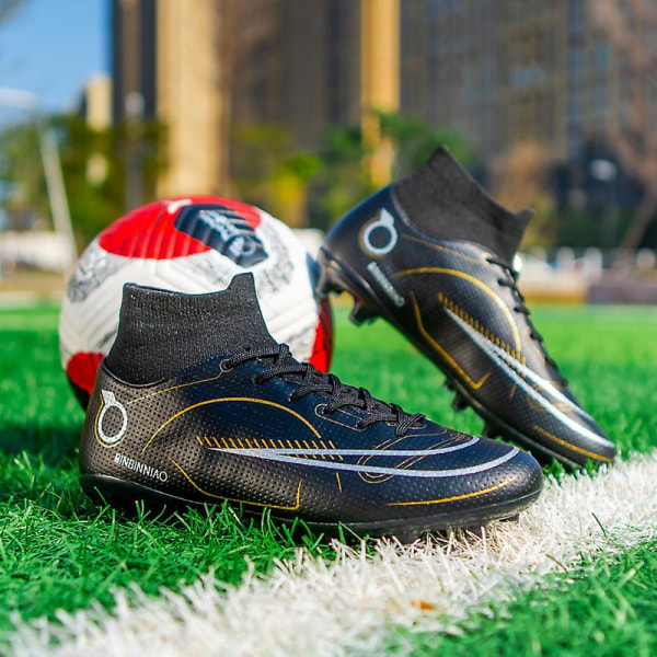 Fotbollsskor för män, halkfria fotbollsskor, fotbollsskor, grässkor, Yj619 Black 40