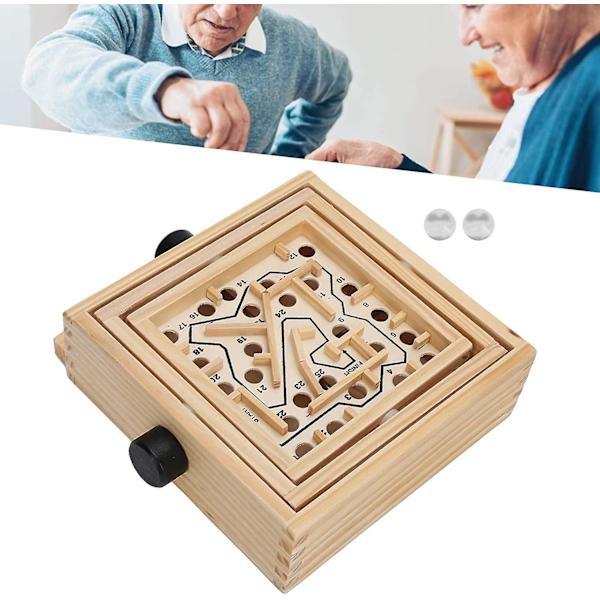 Puinen labyrinttipeli, sokkelopulmalelu tasapainottaa lautapelin ehkäisten vanhusten dementiaa, 16 x 16 x 5,3 cm