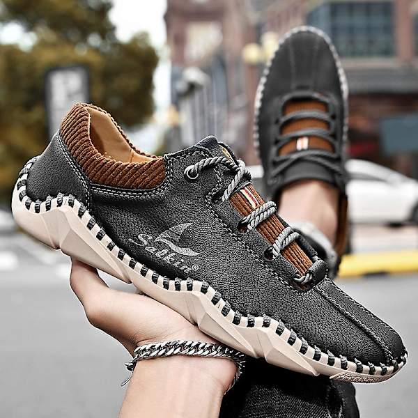 Herrhandsydda casual skor andningsbara mode sneakers 105 Black EU 41