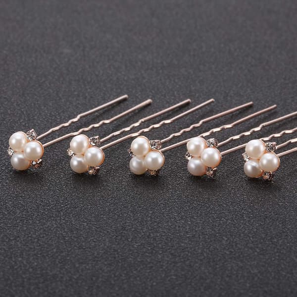 Hårtilbehør - Hårnåler med perler Rose Gold