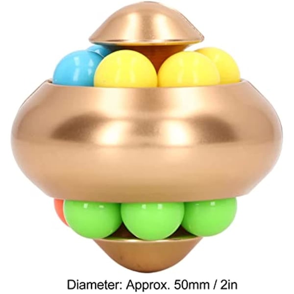 Ritoeasysports Magisk böna pussel leksak  Bärbar rolig roterande boll pussel leksak Stressavlastning pärla rotation leksak för vuxen tonåring(guld) Dekompression T Silver
