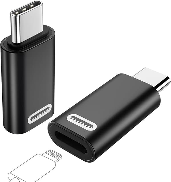Lightning Hunn til USB C Hann Adapter, Lightning til USB C Adapter Konverter med 35W Rask PD Lader & Dataoverføring