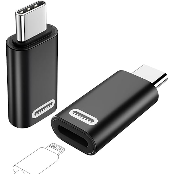 Lightning (naaras) - USB C (uros) -sovitin, Lightning - USB C -sovitinmuunnin 35 W:n nopealla PD-laturilla ja tiedonsiirrolla