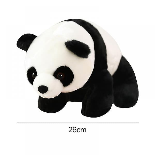 Panda Udstoppede Dyr - Udstoppede Panda Bjørn Plyslegetøj - 25 cm (Sort)