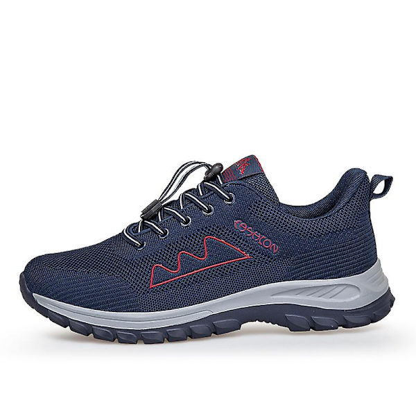 Løpesko for menn og kvinner, lette og pustende gåsko, atletiske motesneakers 3D212 Blue EU 44
