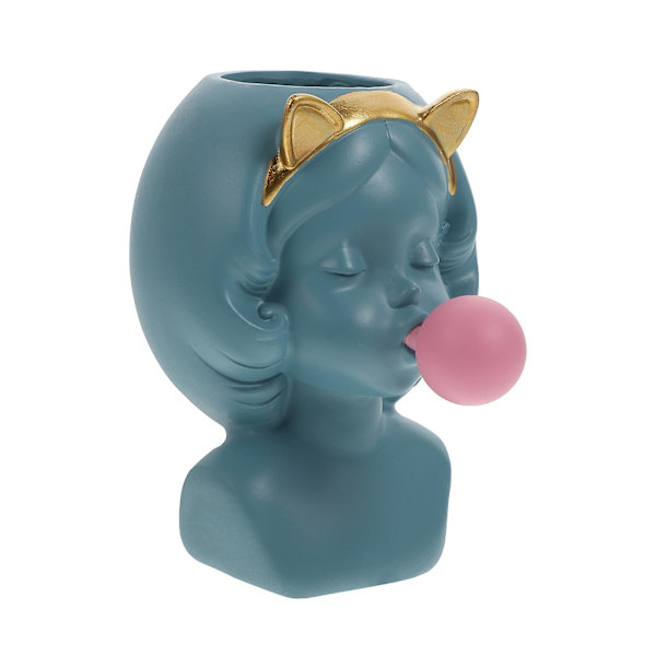 1 stk. Kreativ Bordplade Blomsterpotte Pigeformet Blomsterpotte Resin Håndværk Blomsterpotte Blue 7X7CM