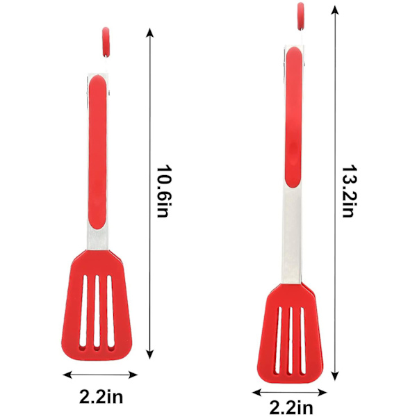 Køkkentænger 9 tommer og 12 tommer rustfrit stål køkken silikone serveringstænger varmebestandig kød vender spatel tænger fisketænger med lås H
