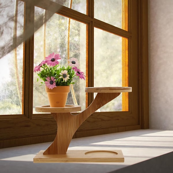 Blomsterkrukke cupcake dessert stativ plantetrappe træ plantestativ blomsterkrukkestativ blomster planteholder indendørs udendørs altan plantehylde