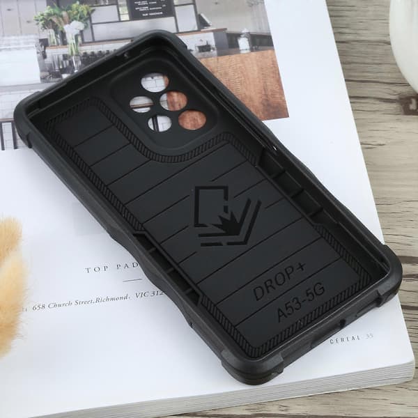 For Samsung Galaxy A53 Sklisikkert Armor-telefondeksel Black