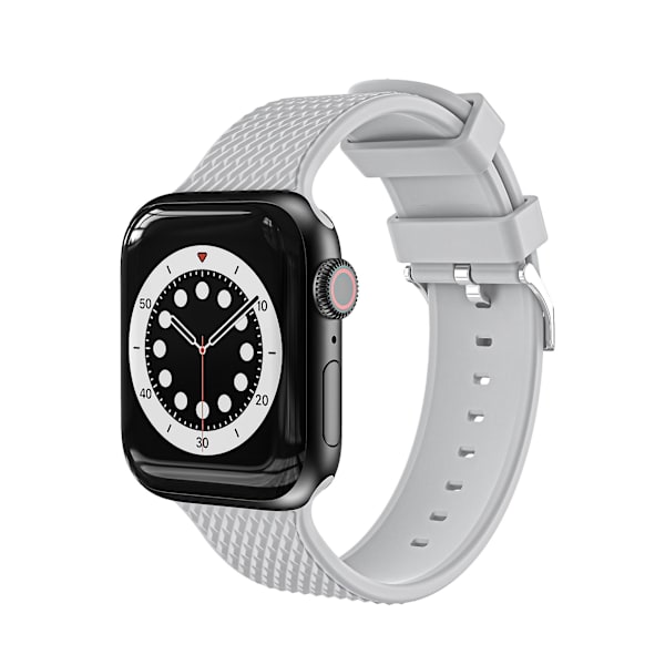 Iwatch-ranneke 38mm 40mm, Iwatch Se -sarjan silikoninen vaihto-ranneke, vaihto urheilutarvikkeet 7 6 5 4 3 2 1 harmaa