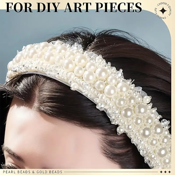 720 st imitationspärlor gyllene pärlor elegant halsband armband gör-det-själv-kit, flickvänskap DIY smycken gör-det-själv-hantverksmaterial