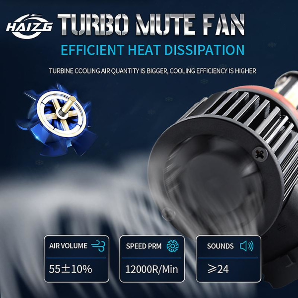 H11/h8/h9/h16 LED-pærer, 600 % sterkere LED-lys, 50 000+ timers levetid, 6000k Xenon Hvit Ikke-polaritet, Pakke med 2 H1