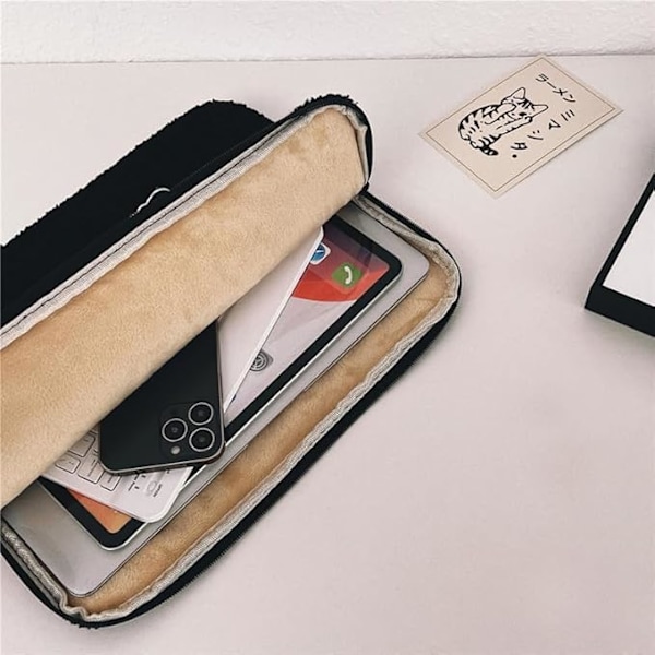 Sød hunde bære laptop taske centrum piger Preppy lodden laptop etui taske (sort, 11 tommer) sort