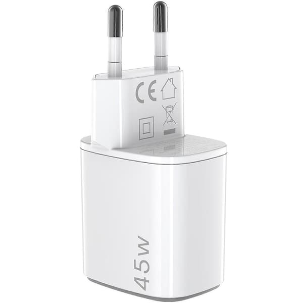 USB-oplader GaN 2 x USB-C PD 45W