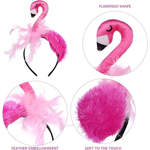 1 stk flamingo-pannebånd, morsomt pannebånd, karnevalshodeplagg, festpannebånd for halloween, fester og cosplay