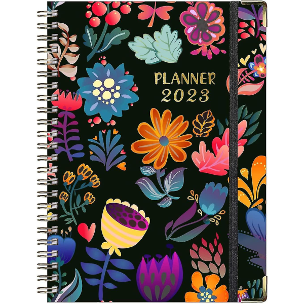 Akademisk kalender 2023, uke-/månedsplanlegger, 2023-kalender A5 ukevis med månedlige faner, fra januar 2023 til desember 2023, innbundet, innerlomme, 100 gsm (