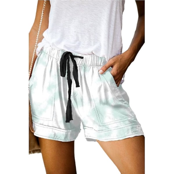 Dam Casual Shorts, Elastisk Dragsko Hög Midja Träningsshorts color 1 XL