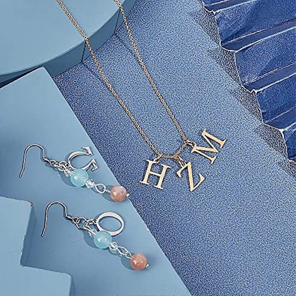 30 stk. 15 Stilarter 2 Farver Metal Bogstav Charms 304 Rustfrit Stål Vedhæng og Græske Alfabet Charms