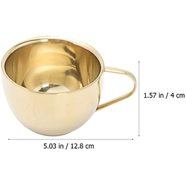Tomaibaby 1 set kaffemuggar i rostfritt stål med fat Set i europeisk stil Ljus- Lyx metall kaffekoppar set Gold