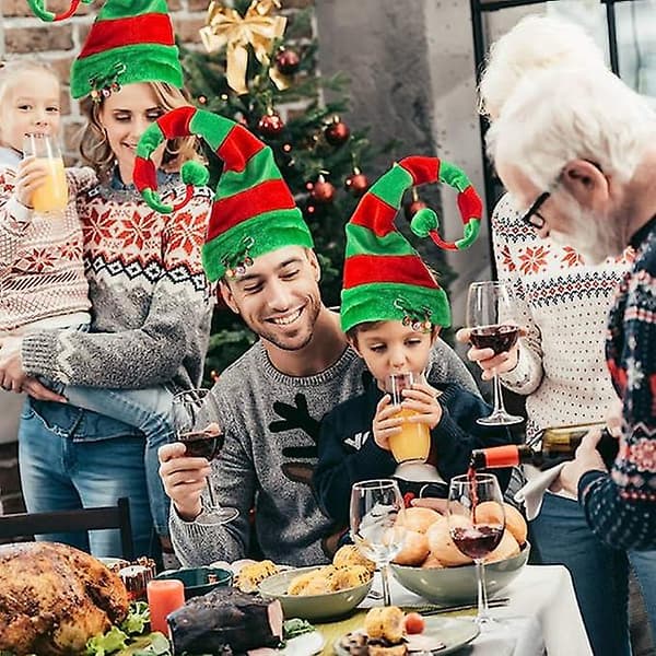 Jule Elf Hat, Lang Stribet Filthat Til Børn Voksne