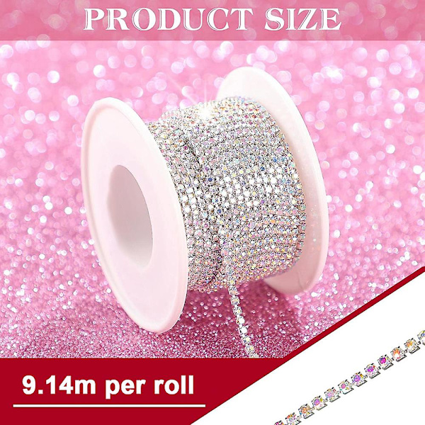 10 Yards Rhinestone Kjedebånd, Rhinestone Kjeder For Håndverk, Søm, DIY, Smykker, Bryllup, Dekorasjon Style 1
