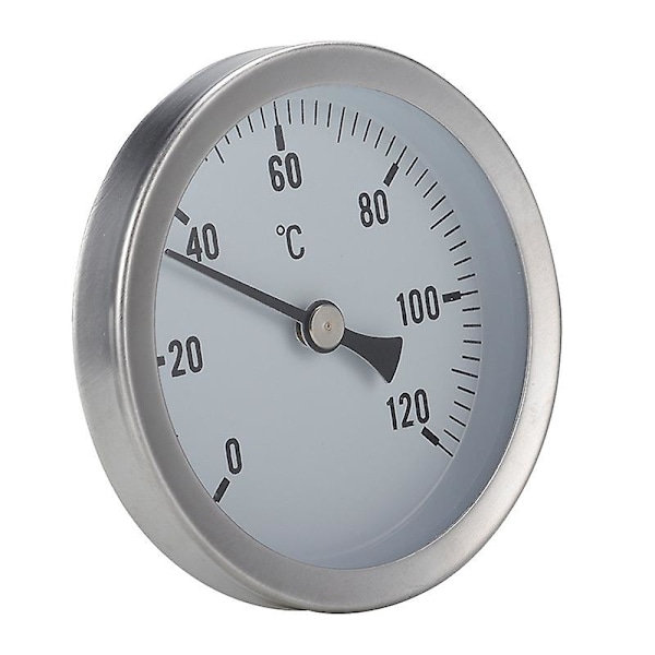 Termometer Rostfritt Stål Bimetalltermometer 0-120℃ 63mm Industriell Panntermometer Punkt